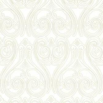 Belgravia Decor Kashmir Designer Feature Wallpaper White