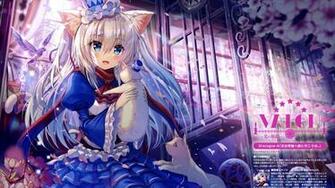Anime Cat Girl Animal Ears Loli Blue Dress