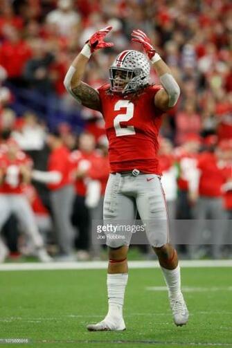 J K Dobbins Of The Ohio State Buckeyes Celebrates After A Play