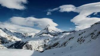 Nature Mountain Clouds Snow Ice Landscape Wallpaper HD