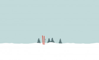 Simple Cute Christmas iPhone Snow Ski Wallpaper