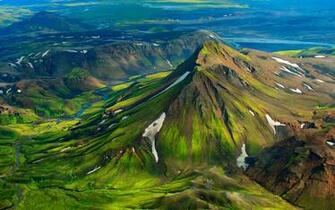 Island Green Mountain Schnee Hintergrundbilder