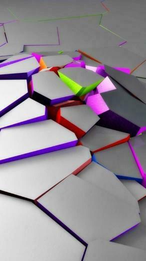 Wallpaper Full HD For Mobile With 3d Colorful Cracked Floor