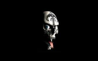 Scary Skull Face Wallpaper HD Black Background Photos