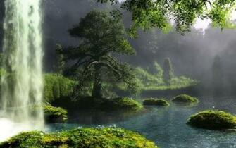 Forest Waterfall Wallpaper Px
