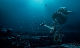 Underwater Deep Diving Statue Of Liberty Photo Manipulation