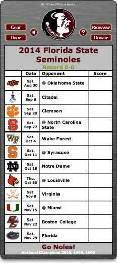 Football Schedule Florida State Seminoles