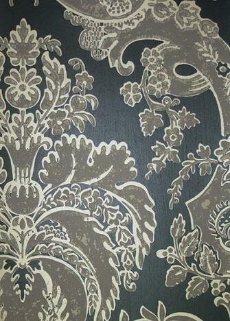 Large Scale Damask Wallpaper Grasscloth
