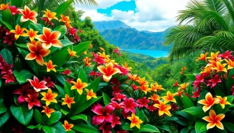 Beautiful Hawaiian Flower Garden Wallpaper