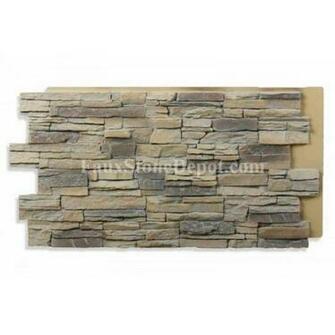Stacked Stone Faux Rock Posts Wall