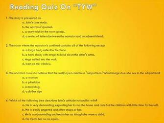 The Yellow Wallpaper By Charlotte Perkins Gilman Ppt