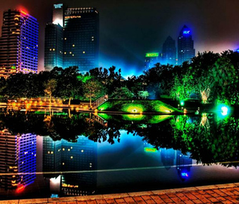 Neon City Screensaver Wallpaper