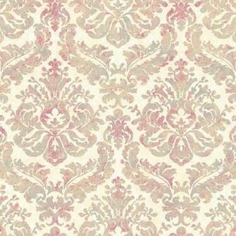 Cream Purple Gg4764 Feathery Damask Wallpaper Traditional