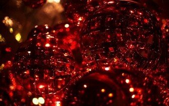 Red Christmas Baubles Wallpaper