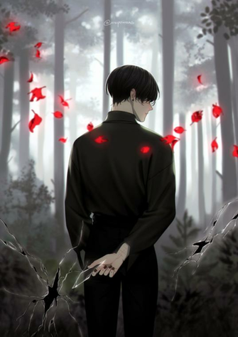 Wallpaper Anime Man Back Shattered Glass Earring