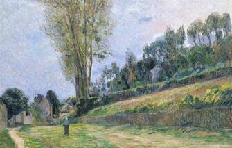 Wallpaper Trees Landscape Picture Slope Path Paul Gauguin
