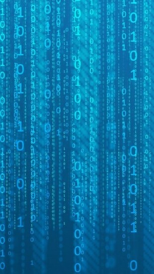 Blue Binary Matrix Wallpaper iPhone