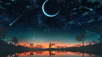 Lake Sky Stars Sunset 4k Desktop Wallpaper Linux Apps