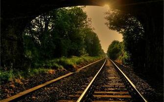 Train Railroad Tracks Mood Wallpaper Background
