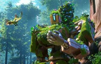 Wallpaper Gun Game Robot Sky Mecha Weapon Bird Cloud