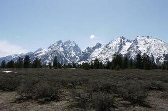 The Teton Range Grand Mountain To Left