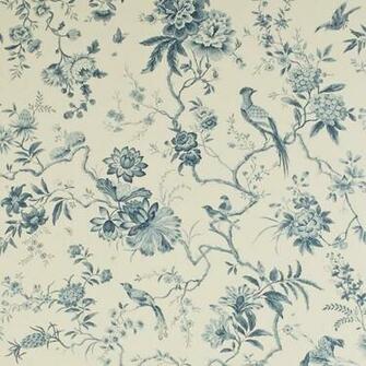 Toile Wallpaper Grasscloth