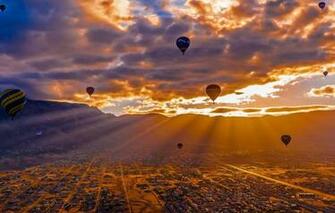 Wallpaper Mountains Balloon Valley Panorama Usa Albuquerque