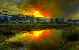 Village Sunset HD Wallpaper