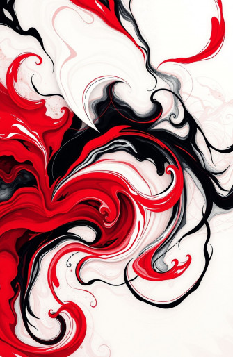 Red Black White Abstract Wallpaper