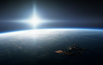 Earth From Space Sun Station Wallpaper