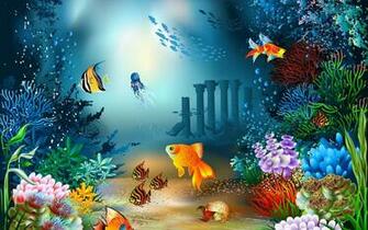 Underwater World Sea Life Vector Wallpaper HD For Desktop