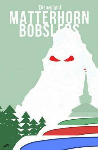 Disneyland Posters Disney Minimalist Matterhorn Bobsl