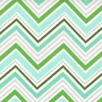 Aqua And Grey Chevron Green