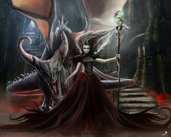 Red Dragon Witch Dragons Wallpaper