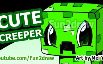 Cute Creeper Draw A Minecraft
