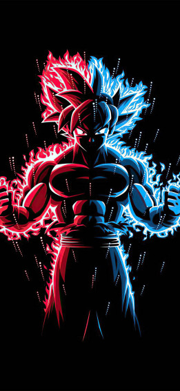 Blue Red Goku Dragon Ball Z iPhone Wallpaper