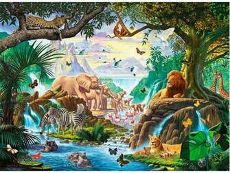 Jungle Animals Six Wallpaper Stock Photos