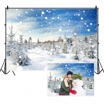 Amazon 5ft Winter Mountain Photography Backdrop White