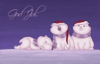 Christmas Polar Bear Wallpaper Card Bears