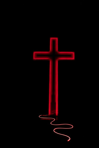 Red Cross With Black Background Photo Image