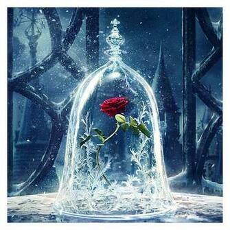 Beauty The Beast Enchanted Rose Painting