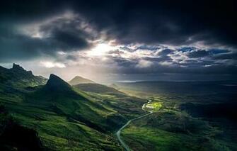 Wallpaper Scotland Great Britain Mountains Hills Clouds