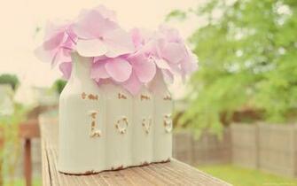 Love Is In The Air Vintage Vase Hydrangea Widescreen Wallpaper