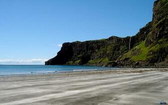 Wallpaper Beach With Gray Volcanic Sand X