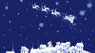 Santa Flying Wallpaper