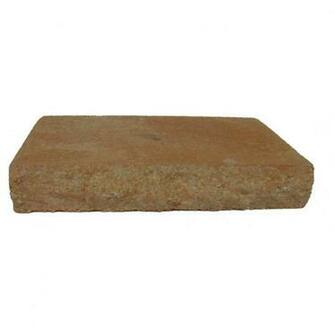 Shop Allen Roth Cassay Orange Tan Chiselwall Retaining Wall Cap