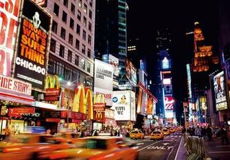 Wall Mural Wallpaper New York Times Square By Night Nyc
