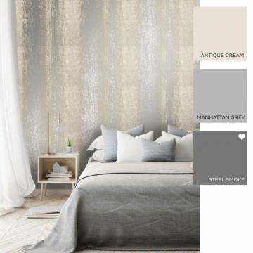Muriva Sienna Metallic Ombre Wallpaper Silver Gold