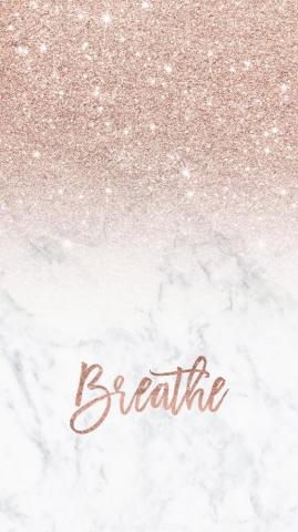 Rose Gold Glitter Ombre White Marble Breathe Typography iPhone