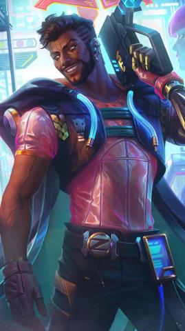 Cyber Pop Akshan Splash Art 4k Phone iPhone Wallpaper 7171a